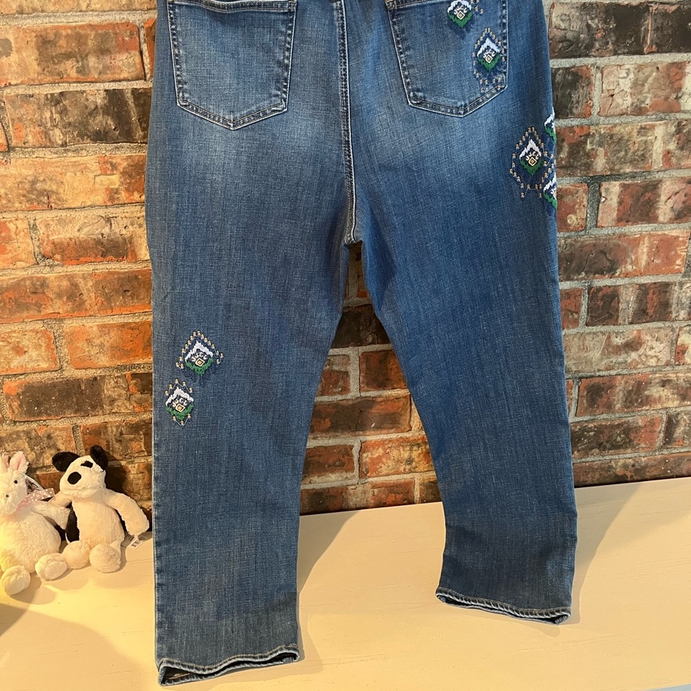 Chico’s Embroidered Blue Jeans